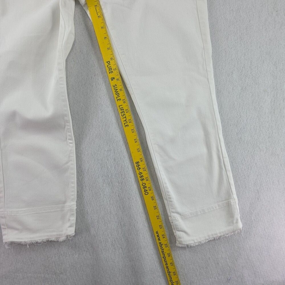 J.Jill Authentic Fit Cropped Raw Hem Stretch Denim Size 10T White Coastal Summer - Picture 5 of 8